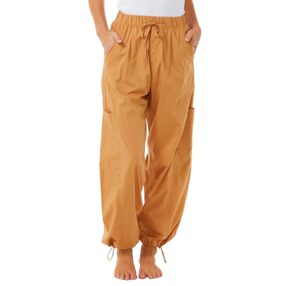Rip Curl South Bay Cargo‎ Pant Light Brown Tan Baggy Jogger Womens Medium - Picture 2 of 6